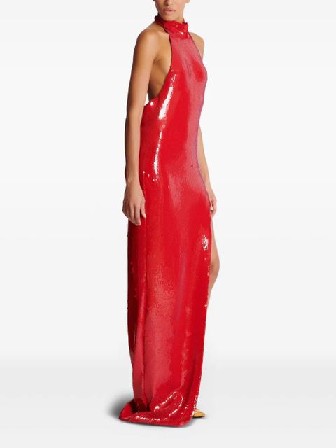 Balmain sequined maxi dress - Red