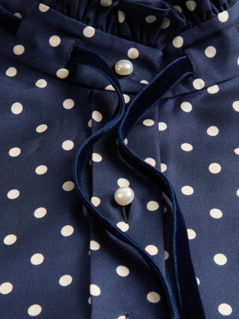 Valentino Garavani Plus de Pois-print twill shirt - Blue