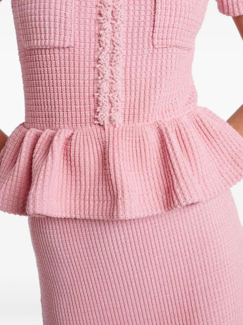 Self-Portrait embellished peplum midi dress - Pink