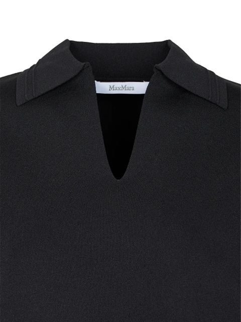 Max Mara split-neck short-sleeve top - Black