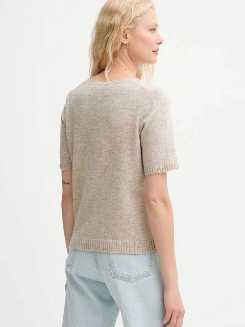 MUNTHE sweter wełniany PANTAS damski kolor beżowy 252160425270