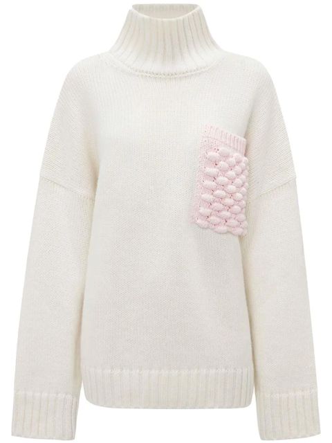 JW Anderson popcorn-patch sweater - White - zdjęcie produktu nr 1