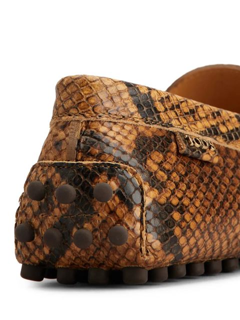 Tod's snake-print loafers - Brown