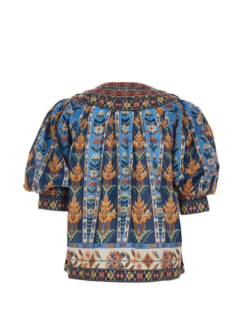 FARM Rio tassel printed top - Blue - zdjęcie produktu nr 2