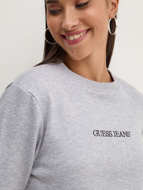 Guess Jeans bluza damska kolor szary z aplikacją W4YQ10 KC811