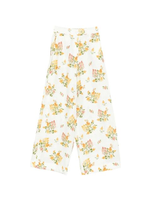 Agua By Agua Bendita Tota Cordillera floral palazzo pants - White