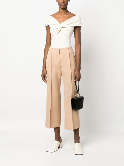 Jil Sander cropped cotton trousers - Neutrals - zdjęcie produktu nr 2