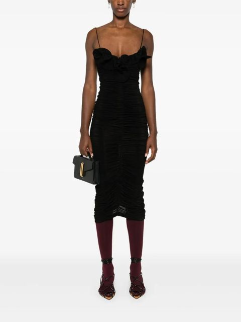 Magda Butrym floral-appliqué dress - Black