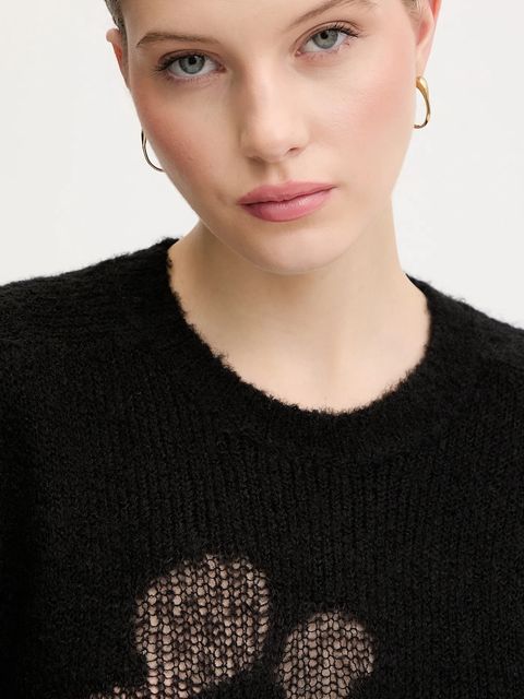 United Colors of Benetton sweter z dodatkiem wełny damski kolor czarny 18L4E10EW