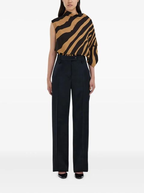 Ferragamo animal-print asymmetric top - Brown