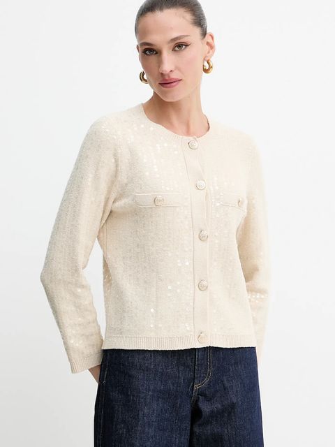 Marella kardigan damski kolor beżowy 2523346094200 - zdjęcie produktu nr 1