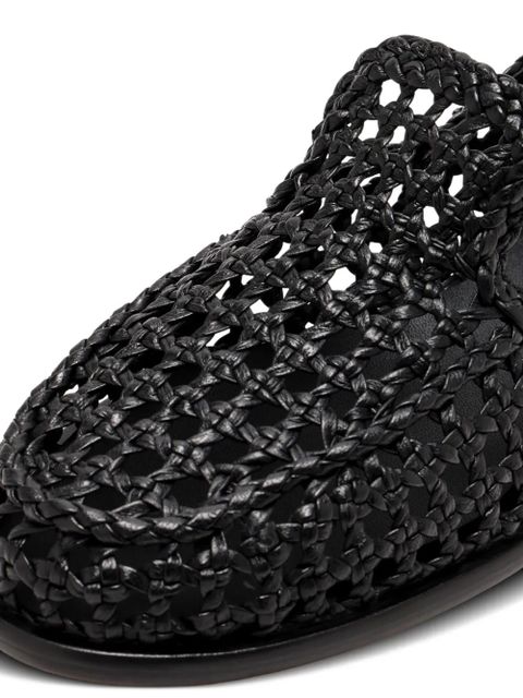 DRAGON DIFFUSION woven leather loafers - Black