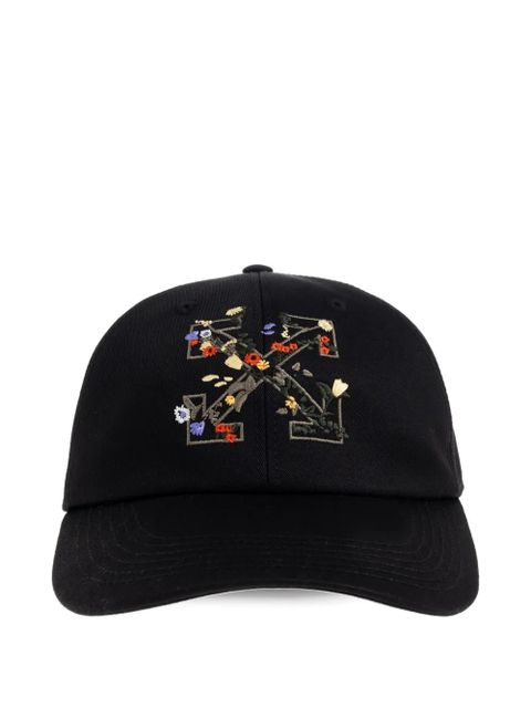 Off-White floral-embroidered baseball cap - Black