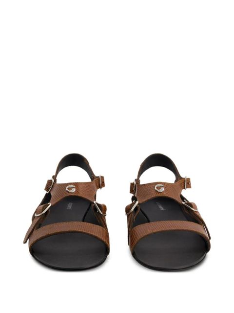 Coperni logo-plaque buckled sandals - Brown