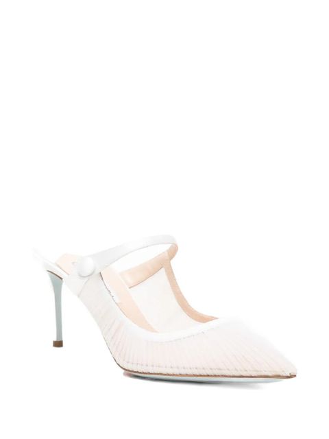 Aquazzura Voile pleated mules - White - zdjęcie produktu nr 2