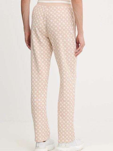 Guess spodnie dresowe NEW AGGIE damskie kolor beżowy wzorzyste V5YB20 KB212