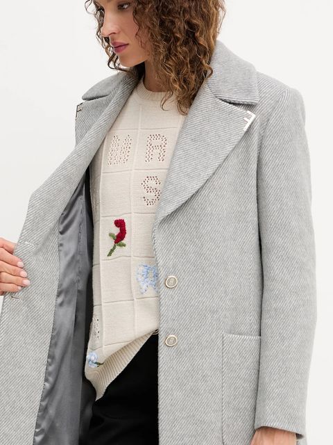 Fracomina płaszcz z wełną kolor szary FS25WC1011W819K3