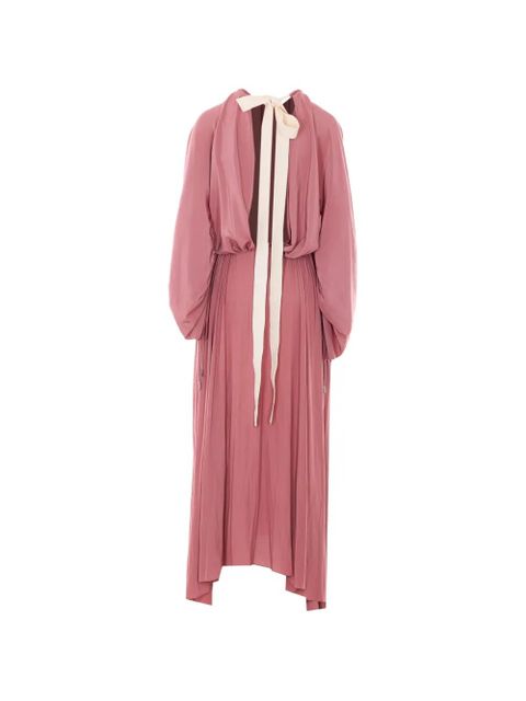 Lanvin tie-detail pleated maxi dress - Pink - zdjęcie produktu nr 1