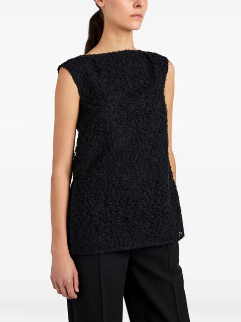Proenza Schouler Virginie fringe embroidery top - Black