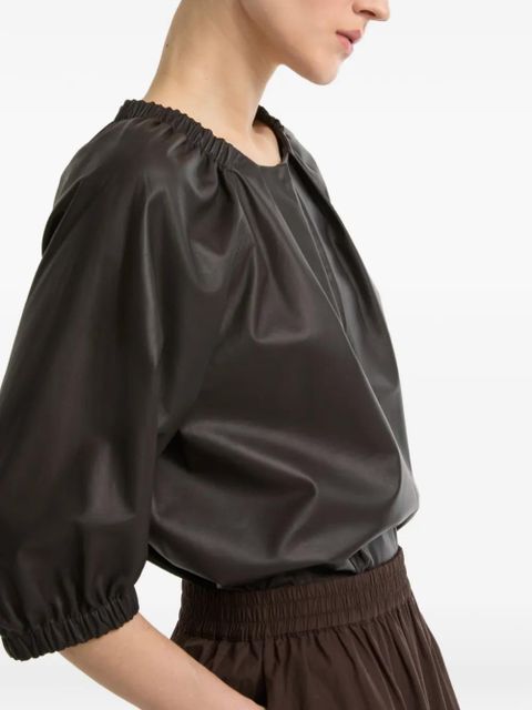 Yves Salomon flowing leather top - Brown