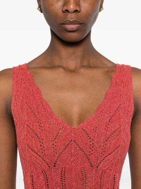 TWINSET V-neck midi dress - Red