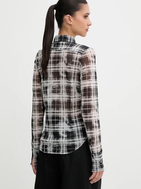 Karl Lagerfeld Jeans koszula damska kolor szary regular z kołnierzykiem klasycznym B1W11033