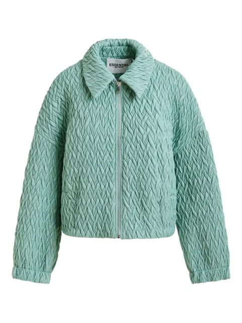 Essentiel Antwerp braid-quilted zip-front jacket - Green - zdjęcie produktu nr 1