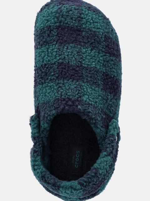 Crocs kapcie Classic Buff Check Cozzzy Slipper kolor granatowy 210755