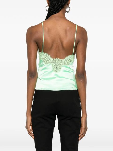 Self-Portrait lace buttoned top - Green