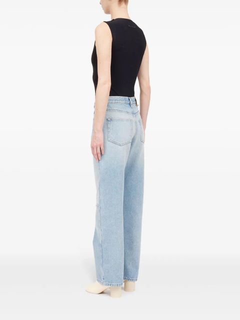 MM6 Maison Margiela distressed-effect straight-leg jeans - Blue