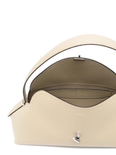 TOTEME medium T-lock grained-leather shoulder bag - Neutrals