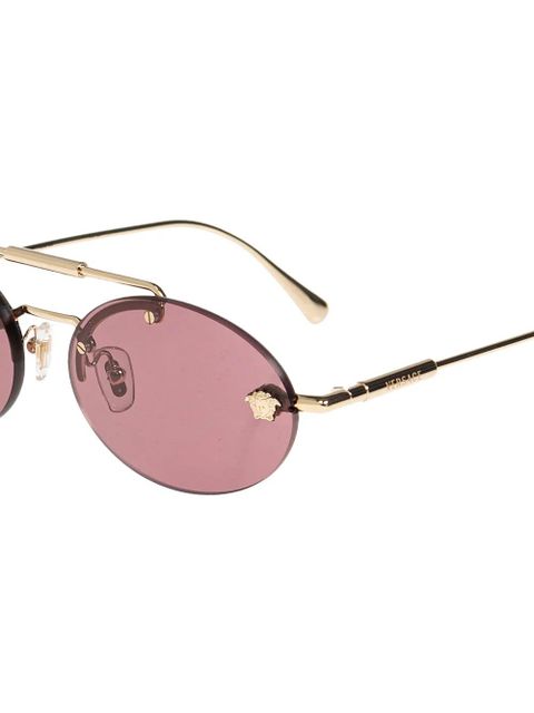 Versace Eyewear Medusa-plaque oval-frame sunglasses - Pink