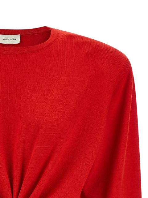 Magda Butrym draping knot wool knitwear - Red