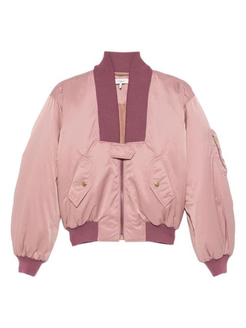 Chloé zip-up cropped bomber jacket - Pink - zdjęcie produktu nr 1