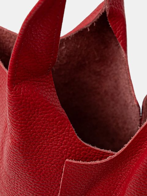 Answear.LAB torebka skórzana kolor czerwony