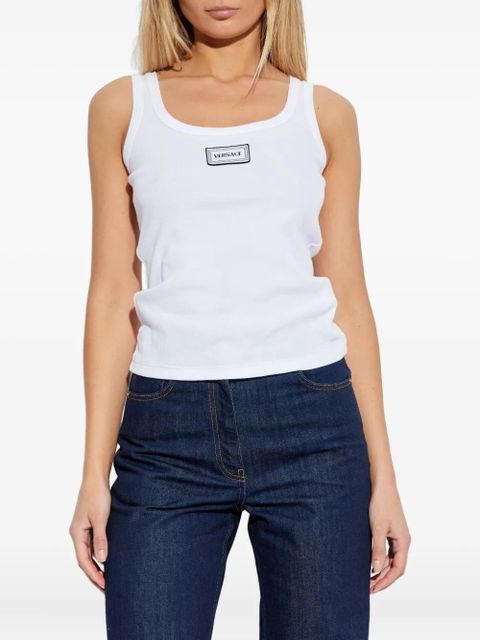 Versace logo-embroidered top - White