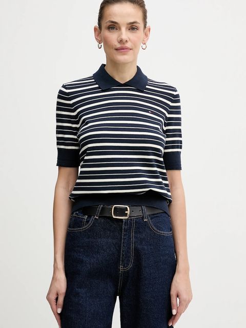 Tommy Hilfiger sweter damski kolor granatowy WW0WW47622 - zdjęcie produktu nr 1