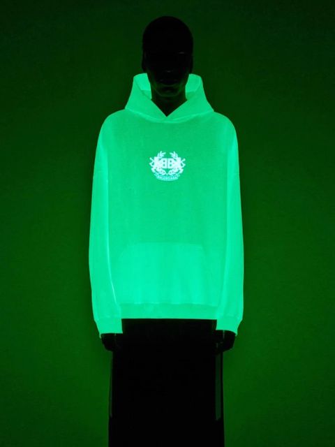 Balenciaga logo reflective hoodie - White