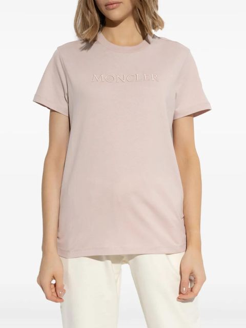 Moncler logo-embroidered T-shirt - Pink