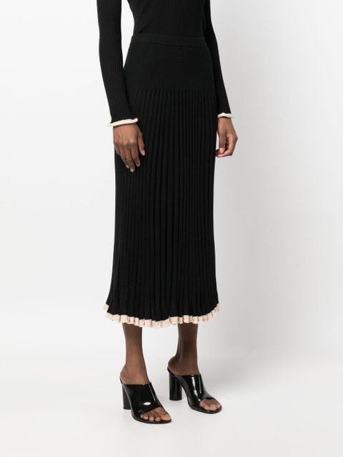Proenza Schouler ribbed-knit midi skirt - Black