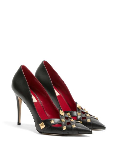 Valentino Garavani Studdy kidskin pumps 100mm - Black - zdjęcie produktu nr 2