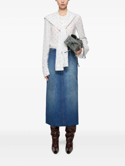 Acne Studios layered tie-neck blouse - White