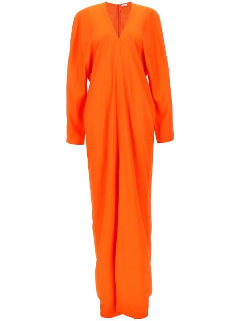 Ferragamo V-neck satin maxi dress - Red - zdjęcie produktu nr 1