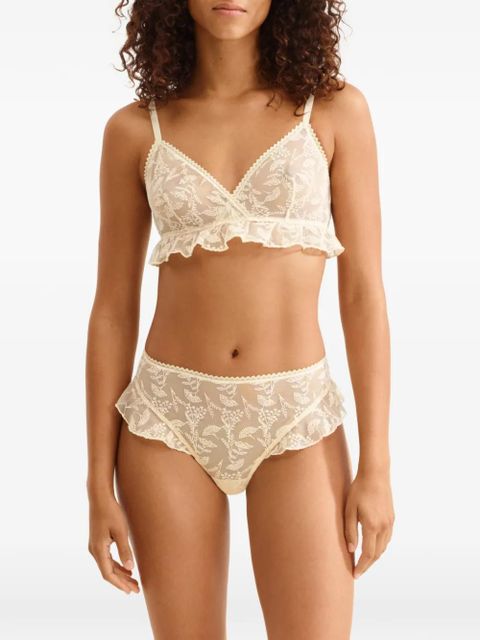 ERES ruffled floral-print bra - Neutrals