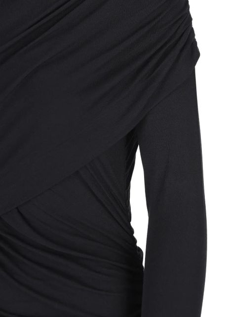 ISABEL MARANT Denise draped long-sleeve mini dress - Black