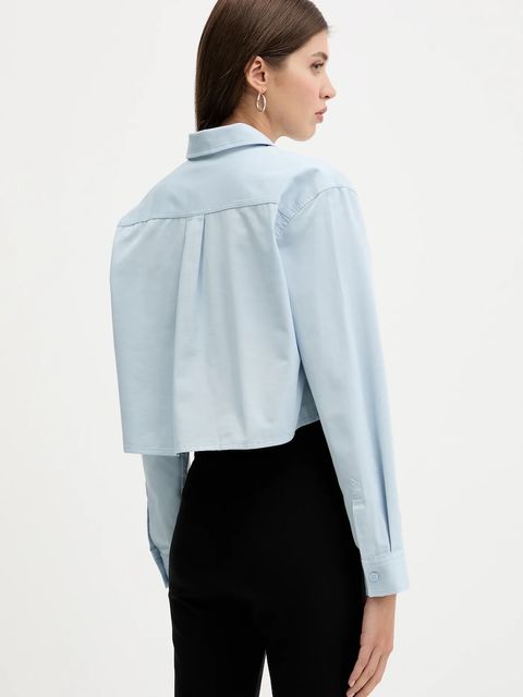 Hugo Blue koszula bawełniana damska kolor niebieski regular z kołnierzykiem klasycznym 50542967