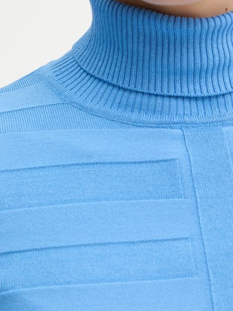 Morgan sweter MENTOS.M damski kolor niebieski z golfem MENTOS.M