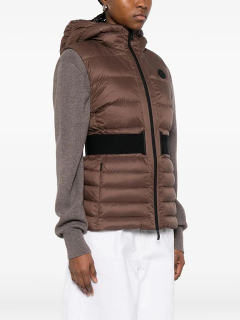 Moncler Melia hooded down gilet - Brown