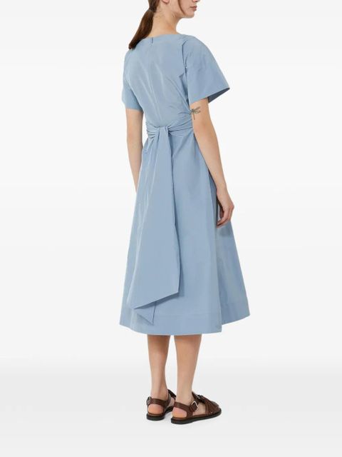 Max Mara tie-waist taffeta midi dress - Blue