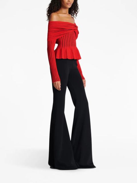 Balmain knotted off-shoulder top - Red